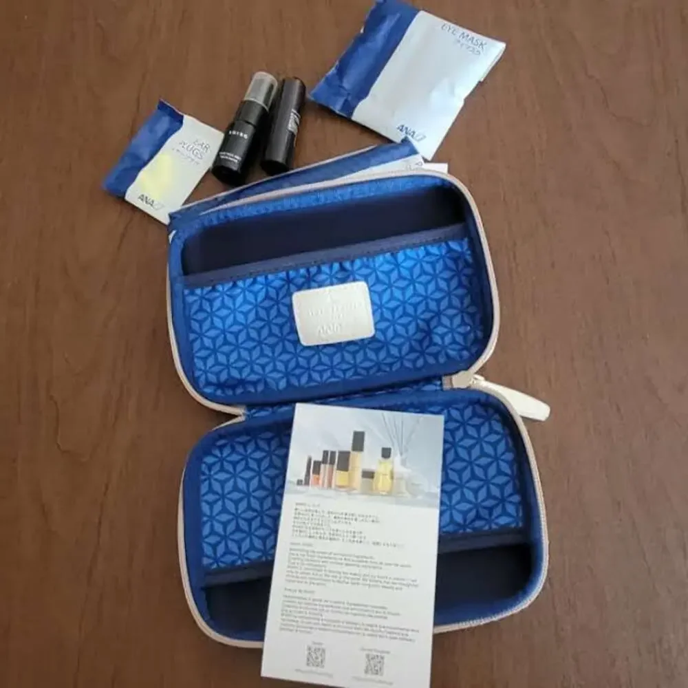 Globe Trotter ANA Amenity  Pouch Small Bag Kit All Nippon Airways Japan